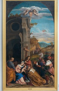 Adorazione dei Magi alla presenza di Sant