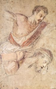 Studi per una Flagellazione: Un Uomo che Flagella e la Testa di Cristo da Jacopo Bassano