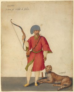 Un arciere Azappo con un ghepardo da Jacopo Ligozzi