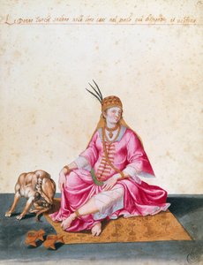 Donna turca con cane, disegno di Jacopo Ligozzi da Jacopo Ligozzi