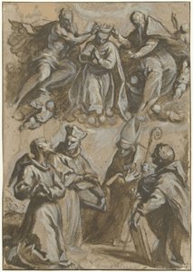 Quattro santi in adorazione e l