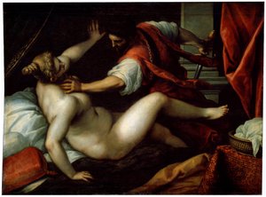 Tarquinius e Lucrezia, XVI o inizio XVII secolo da Jacopo Palma