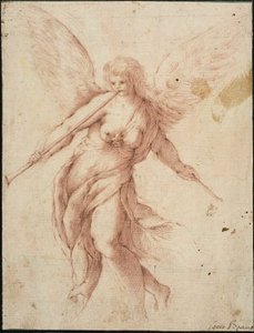 Fama che soffia una tromba da Jacopo Palma il Giovane