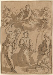 Madonna e bambino in gloria con i santi Giovanni Battista, Stefano e Lorenzo da Jacopo Palma il Giovane
