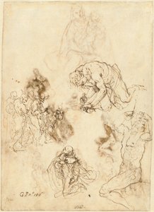 Studi di Cristo che guarisce il cieco, San Filippo Benizzi e San Sebastiano da Jacopo Palma il Giovane
