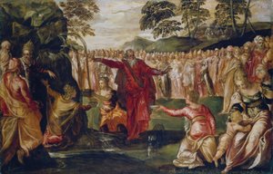 Mosè colpisce la roccia da Jacopo Robusti (workshop of) Tintoretto