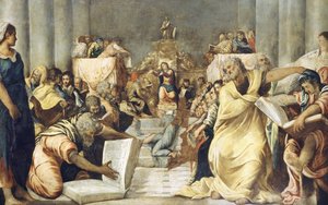 Gesù tra i dottori nel Tempio di Gerusalemme da Jacopo Robusti Tintoretto