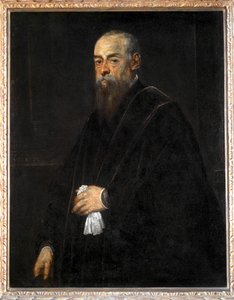 Ritratto di un uomo anziano con un fazzoletto in mano ...
