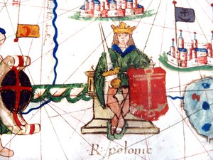 (dettaglio) del Re di Polonia da una mappa rinascimentale dell