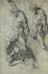 Due studi su Sansone che uccide i Filistei da Jacopo Tintoretto