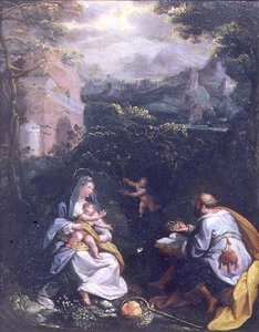 Riposo durante la fuga in Egitto da Jacopo Zucchi
