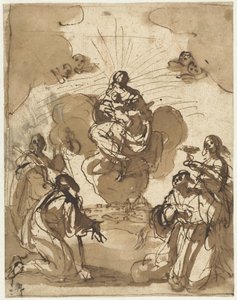 Quattro santi adorano Maria