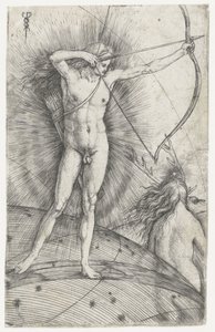 Apollo con arco e frecce su globo celeste e Diana con cervo da Jacopo de