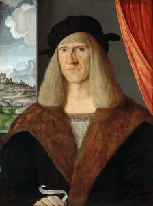Tedesco: Bildnis eines Deutschen / Nacktes Liebespaar Ritratto di un tedesco da Jacopo de