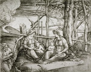 La Sacra Famiglia con Santa Elisabetta da Jacopo de