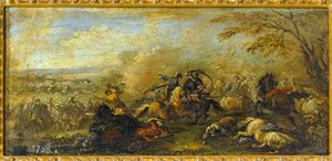 Una battaglia tra cristiani e musulmani... (olio su tela) da Jacques (1621 76) Courtois