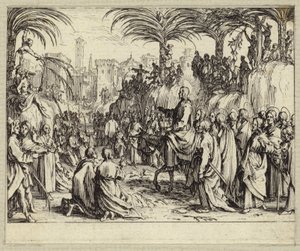 Gesù Cristo entra a Gerusalemme (incisione) da Jacques (after) Callot