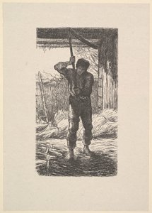 Uomo che Trebbia il Grano da Jacques Adrien Lavieille