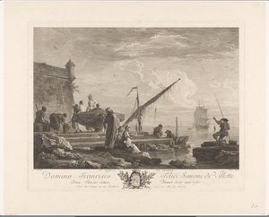 Figure su una riva del fiume nel Levante da Jacques Aliamet