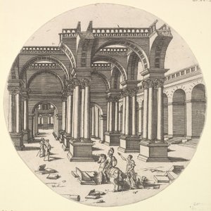 Vista prospettica, Tempio di Iside da Jacques Androuet Du Cerceau