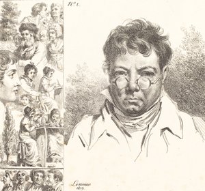 Autoritratto e altre teste, 1819 da Jacques Antoine Marie Lemoine