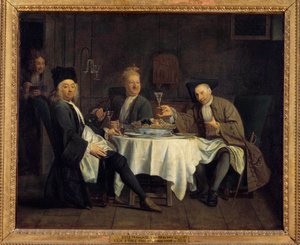 Bevitori di vino una volta disse il poeta Alexis Piron (1689-1773) a tavola con i suoi amici Jean Joseph Vade (1720-1757) e Charles Colle (1709-1783)