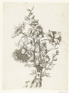 Bouquet con anemoni, un giacinto e delphinium da Jacques Bailly (I)