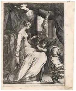 La Vergine e il Bambino con fuso e un angelo da Jacques Bellange