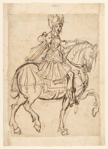 Condottiero a cavallo, verso destra da Jacques Bellange
