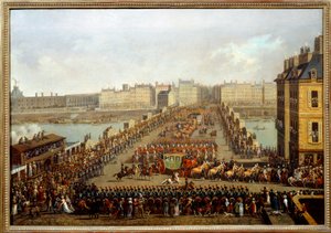 Attraversamento del nuovo ponte dal corteo imperiale per la cerimonia della consacrazione di Napoleone I il 2 dicembre da Jacques Bertaux