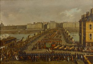 La processione imperiale sulla strada per la cerimonia di incoronazione il 2 dicembre 1804, 1805 da Jacques Bertaux