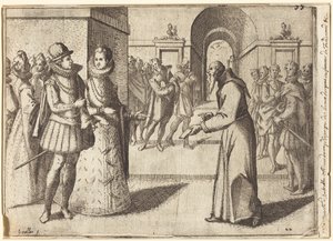 Un cappuccino porta i ringraziamenti del re di Baviera [recto] da Jacques Callot