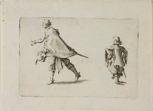 Un gentiluomo e il suo paggio, da I Capricci da Jacques Callot