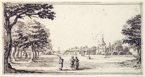 Una strada a Bainville-sur-Madon, con la casa di Callot da Jacques Callot