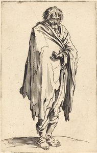 Mendicante a capo e piedi nudi