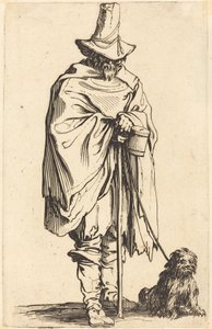 Mendicante con cane da Jacques Callot
