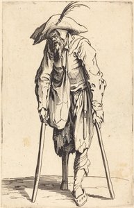 Mendicante con gamba di legno da Jacques Callot