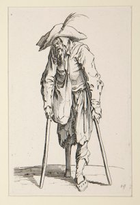 Mendicante con una gamba di legno, da I mendicanti da Jacques Callot