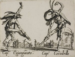 Capitano Esgangarato - Capitano Cocodrillo, plate 14 from Balli di Sfessania da Jacques Callot