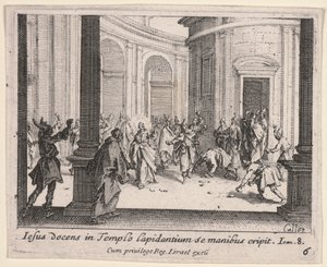Cristo lapidato dal Tempio da Jacques Callot