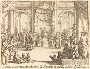 Cristo che disputa con i dottori da Jacques Callot