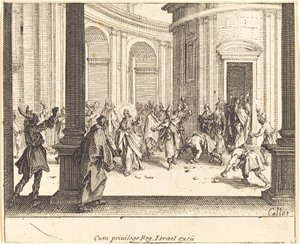 Cristo e la donna adultera da Jacques Callot