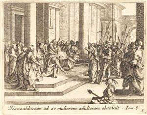 Cristo e la Donna Colta in Adulterio da Jacques Callot