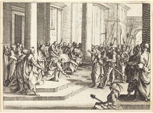 Cristo e la Donna Adultera da Jacques Callot