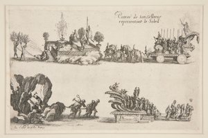 Combattimento alla Barriera, Entrata di sua Altezza (Carlo IV) rappresentante il Sole da Jacques Callot