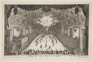 Combattimento alla barriera, entrata di sua altezza a piedi da Jacques Callot