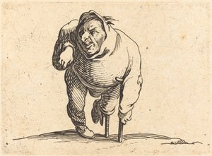 Zoppo con stampella e gamba di legno da Jacques Callot