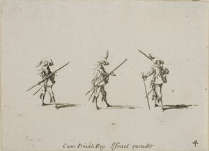Esercizio con il moschetto, tavola quattro da Gli esercizi militari