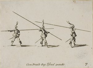 Esercizio con il moschetto, tavola sette da Gli esercizi militari