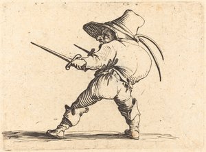 Duellante con spada e pugnale da Jacques Callot